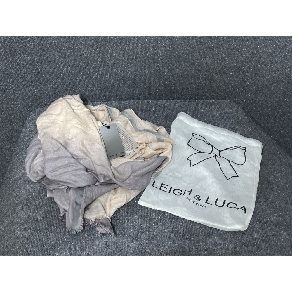 Leigh and Luca Lux Modal Scarf Women One Size Rectangle Fringe 75x39 NEW NWT‎